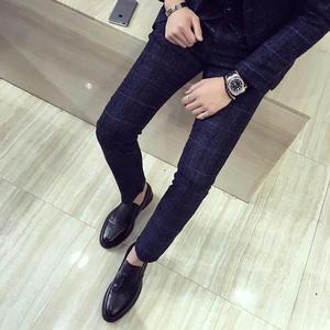 Nouveau <span class=keywords><strong>pantalon</strong></span> slim pour hommes <span class=keywords><strong>pantalon</strong></span> à carreaux d'affaires LOGO personnalisé pantalons à petites jambes et pantalons longs de haute qualité OEM - Product Image 3