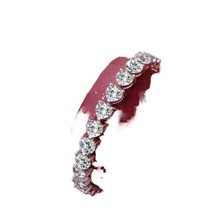 Bracelet de luxe pour femme en argent sterling 925 plaqué rhodium, avec chaîne tennis en moissanite taille cœur 6,5 mm 1 carat couleur D VVS, certifié GRA - Product Image 1