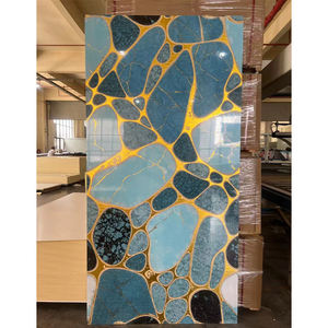 แผ่นผนังกันน้ำสำหรับตกแต่งภายในลายไม้ไผ่เคลือบฟอยล์ทองคำ  ผิวมันเงา ป้องกันรังสียูวี  ลายหินอ่อน  สำหรับตกแต่งผนังทีวี ใช้ในโรงแรม - Product Image 6