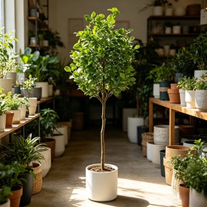 Low Maintenance No Watering Artificial Potted <b>Plant</b> Real Touch Faux Eucalyptus in White Pot for Living Room Table Shelf - Product Image 3