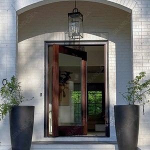 <span class=keywords><strong>Porta</strong></span> Pivotante Antifurto Moderna Europea in Legno di Quercia Massiccio con Ampio Vetro per Hotel, Appartamenti e Ingressi Esterni - Product Image 5