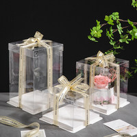 Boîte d'emballage rectangulaire en PET transparent de qualité alimentaire pour pâtisserie, en gros, avec logo personnalisé ZJCPJOY