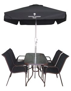 Not Foldable <strong>Chair</strong> <strong>and</strong> <strong>Table</strong> Sets With a <strong>Parasol</strong> - Product Image 1