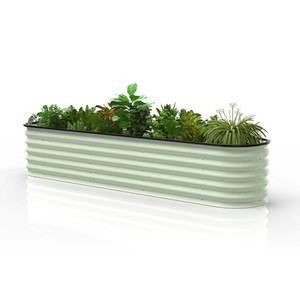 Hot Sale 11"/30cm Tall Raised Garden Bed Kits Galvanized <b>Planter</b> Box Outdoor for <b>Vegetables</b> Flowers Herbs - Product Image 3