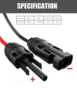 Solar-Verlängerungskabel 10AWG 30cm Kupferkern IP67-Zertifiziert mit 2 SAE-Polaritätsumkehr-Adaptern für Wohnmobile LKWs Motorräder - Product Image 2