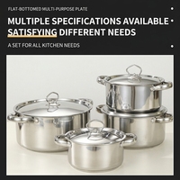 Ensemble de batterie de cuisine à double fond en acier inoxydable 15 pièces, casseroles et faitouts personnalisés pour cuisinière à induction