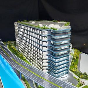 Modello Architettonico Personalizzato di Edificio per Uffici in Miniatura, Scala 1:100, Casa 3D in Plastica/Vetro, Colore Personalizzabile - Product Image 3