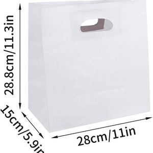 Bolsas de Papel Blancas Troqueladas de Bajo Precio con Asas para Café, Mercancía, Venta Minorista, Festivales y Días Festivos - Product Image 2