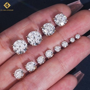 Classic 4 Prongs <b>Earring</b> Top Quality VVS Diamond 10k Solid Gold Solitaire Moissanite <b>Stud</b> <b>Earrings</b> - Product Image 5
