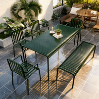 Meubles de terrasse extérieurs modernes en métal pour bar, café, bistrot, restaurant, hôtel, cour, tables et chaises imperméables