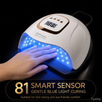 Lampe à ongles UV LED SUN X25 MAX 380W, 81 LED, séchage rapide du gel, avec capteur intelligent et écran LCD