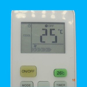 รีโมทคอนโทรลเครื่องปรับอากาศคริสตัลเพิร์ล เทียนหงอ รุ่น RN02A/B เวอร์ชั่นภาษาอังกฤษ จอแสดงผลดิจิตอล LED รหัสคงที่ - Product Image 2