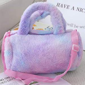 Sac à bandoulière unisexe pour enfants en peluche licorne de dessin animé de haute qualité, mignon, en polyester, avec fermeture éclair et chaîne - Product Image 3