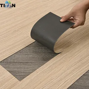 Ubin perekat lantai vinil Lvt kayu Pvc tahan air