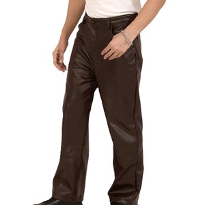 <b>Men</b> <b>Leather</b> <b>Pants</b> Casual Fashionable Straight Leg Slim Fit Design for Everyday Wear Outdoor Activities <b>Leather</b> <b>Pants</b> - Product Image 3