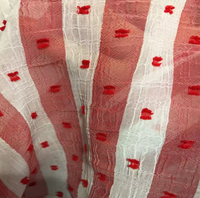 Tissu en Georgette de Crêpe à Rayures Bicolores en Chiffon Cationique, Jacquard à Pois et Gaze Brûlée en Soie