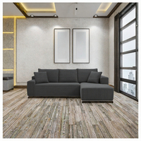 Canapé convertible en forme de L Wayon Premium rembourré en mousse haute densité compressée pour appartement et studio