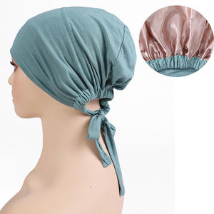 Prêt à expédier : Sous-hijab en jersey de coton modal de qualité supérieure, doublé satin, pour femmes musulmanes, bonnets intérieurs en satin pour hijab - Product Image 3