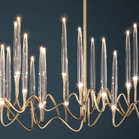 Post modèle approbation CE Led lustre K9 cristal suspension or éclairage de luxe pour salle à manger salon