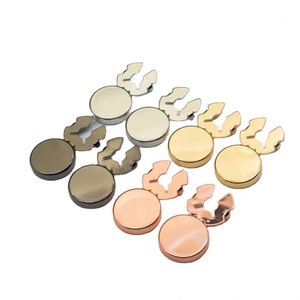 Wholesale French Shirt High Quality 18mm Round Locking Customised Size Brass Button Cover Cufflinks - Product Image 4