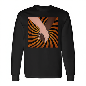 Camiseta de manga larga con estampado de pareja de amor interracional de Pop Art - Product Image 2