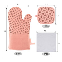 Mitaines rembourrées doublées de coton, tapis de cuisson antidérapants en silicone, mitaines de cuisson personnalisées pour la cuisine, mitaines de four en silicone gris