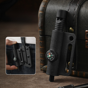 Encendedor de Magnesio Bochen, Encendedor de Fuego de Gran Tamaño, Funda Kydex, Cuchillo Recto, Herramientas de Caza y Camping con Brújula y Silbato - Product Image 6