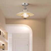 Plafonnier LED vintage en fer et verre de style français, à montage en surface, avec télécommande et contrôle par application, CRI 98 élevé, pour couloirs, entrées, cuisines/salles de bain