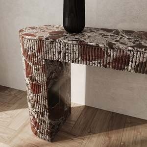 Mesa Consola de Mármol Acanalado Ballagio Rosso Levanto de KUMUSI FURNITURE - Product Image 2