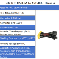 Câble de charge de batterie pour drone agricole QS9L mâle vers AS150U femelle, connecteur en silicone haute intensité