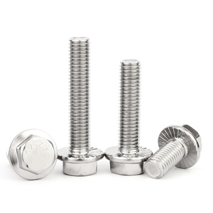 304 Stainless Steel Hex Flange <b>Bolts</b> With Integrated Washer Anti Slip Locking Screw <b>M4</b> M5 M6 M8 M10 M12 - Product Image 1