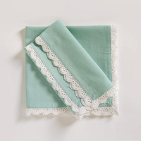Napperons carrés modernes en dentelle de coton personnalisés de 45 cm, lavables en machine, couleur unie, pour tables de salle à manger en zones rurales extérieures
