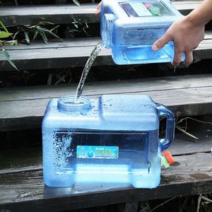 Seau de rangement pour le camping en plein air, vide, bleu, portable, 18 litres, 5 gallons, conteneur d'eau potable mince avec robinet - Product Image 3