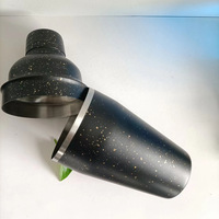 Shaker à cocktail en acier inoxydable à approvisionnement direct transfrontalier 550ml ensemble de mélange de barre avec outils de ciel étoilé noir mat