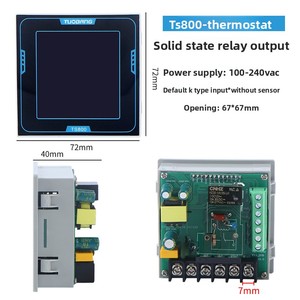 TUOBANG TS800 온도 조절기, 시간 측정 LCD 터치스크린 LED 디스플레이 PID 온도 조절기, 핫 스탬핑 기계용 - Product Image 5