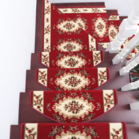 Europäischer Stil Kundenspezifische Treppenmatte aus Polyester-Flachflor, Selbstklebend, Rutschfest, Modernes Teppich für den Flur mit Gewebtem Muster Kostenlos