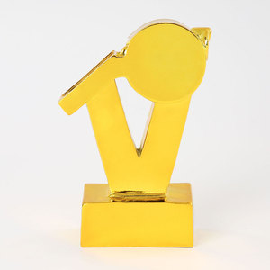 Trofeo Dorato a Forma di Fischietto in Resina di Alta Qualità, Stampa UV, Premio per Allenatori, Base Personalizzabile, HZ09 - Product Image 4