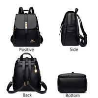Sac à Dos Femme en Cuir Imperméable de Haute Qualité, Sacs à Bandoulière de Voyage pour Adolescentes, Grande Capacité pour l'École