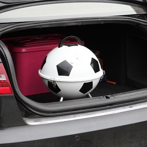 Football Grill 14-Inch Portable Spherical BBQ Outdoor Camping Mini Grill With Lid Windproof Detachable Design - Product Image 1