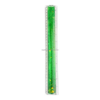 Règle 3D créative en acrylique transparent remplie de liquide, papeterie en plastique mignonne, décoration de bureau scolaire, règle à mouvement liquide