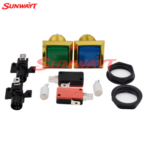 Botón Pulsador Cuadrado Iluminado de Alta Calidad Chapado en Oro para Máquina de Juegos Arcade - Product Image 2