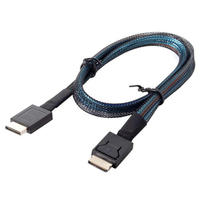 Câble haute vitesse OCuLink SFF-8611 4i vers SFF-8611 4i PCIe Gen4 pour interconnexion de stockage serveur, longueur = 0,8 m