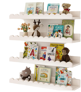 Lot de 4 étagères murales flottantes modernes en bois, multifonctionnelles pour le rangement des épices, salon, chambre d'enfant, chambre de bébé, cuisine - Product Image 2