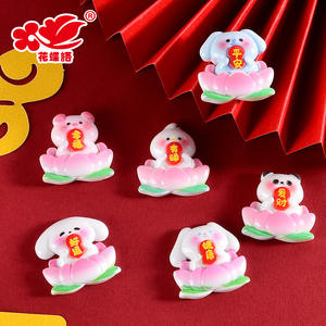 Bonne qualité chenjun nouvel an bonheur Lotus petit Animal <span class=keywords><strong>série</strong></span> fait à la main bricolage matériel étui de téléphone portable réfrigérateur autocollant tête Rop - Product Image 4