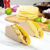 Caja de Papel Kraft de Diseño Personalizado con Materiales Reciclados Ecológicos para Empacar Tacos, Sándwiches, Croissants, Pan y Macarons