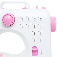 Machine à coudre à pédale Portable avec 12 motifs de points, 6V, 1 paire