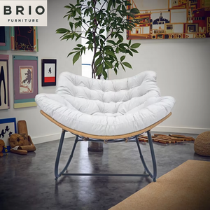 Factory Hot <strong>Sale</strong> Oversized Modern Design Indoor/Outdoor <strong>Rocking</strong> <strong>Chair</strong> Sturdy Comfy Rocker Recliner Large Lounging <strong>Chair</strong> Beige - Product Image 3