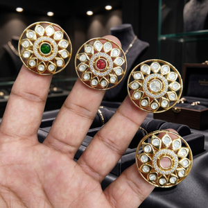 Designer Kundan Polki Finger <b>Ring</b> for Women Gold Plated <b>Adjustable</b> Statement Cocktail <b>Ring</b> Wedding Party Wear Wholesale Jewelry - Product Image 3