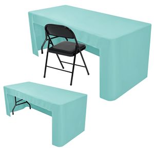 Housse de table rectangulaire moderne en polyester tricoté, personnalisable, imperméable, pour salon professionnel, impression CMJN, 6FT 8FT - Product Image 5
