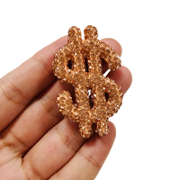 Pendentif DIY de luxe en résine avec strass et décorations brillantes, breloque motif dollar ajouré pour coques de téléphone et accessoires pour cheveux